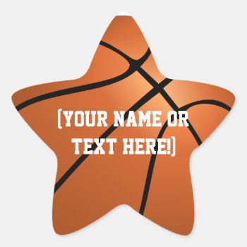 Personalized Basketball Star Stickers by cutencomfy at Zazzle