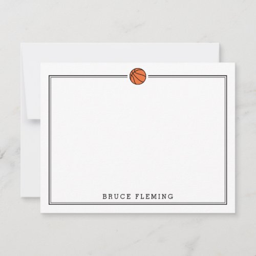 Personalized Basketball Stationary Note Card