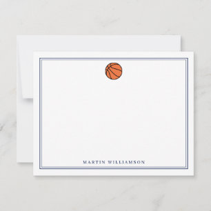 Personalized Basketball Stationery for Boys Thank You Card