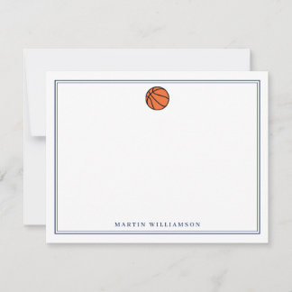Personalized Basketball Stationery for Boys Thank You Card
