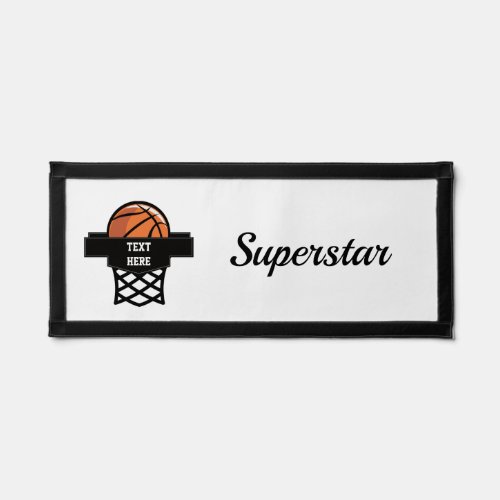 Personalized Basketball Superstar on White Pennant