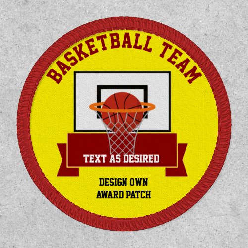 Personalized BASKETBALL TEAM AWARD Design Own Patch