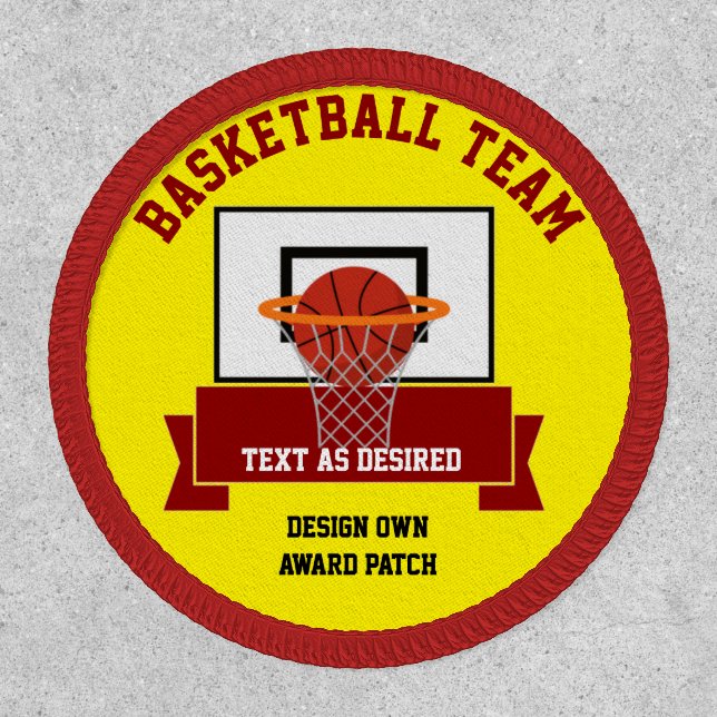 Personalized BASKETBALL TEAM AWARD Design Own Patch (Front)