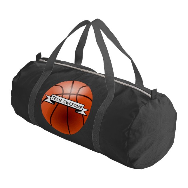 Personalized Basketball Team Banner Duffle Bag (Angled)