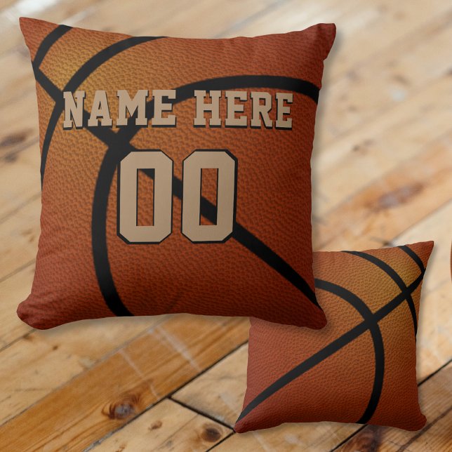 Personalized Basketball Team Gifts and Seniors Throw Pillow (Personalized Basketball Pillows. Gifts for Senior Basketball Players. Basketball Bedroom Decor.)