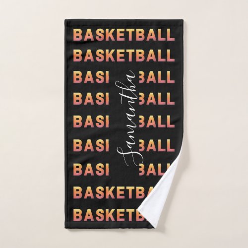 Personalized Basketball Team Kids Name Modern Cool Hand Towel