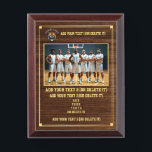 Personalized Basketball Team Photo, Text & Logo Award Plaque<br><div class="desc">Celebrate your basketball team’s success with this customizable plaque, perfect for team recognition, MVP awards, senior night, or coach appreciation. Personalize it with a team photo, logo, player or coach names, and a custom message to create a lasting memory. This elegant sports plaque is a great way to honor achievements,...</div>