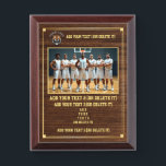 Personalized Basketball Team Photo, Text & Logo Award Plaque<br><div class="desc">Celebrate your basketball team’s success with this customizable plaque, perfect for team recognition, MVP awards, senior night, or coach appreciation. Personalize it with a team photo, logo, player or coach names, and a custom message to create a lasting memory. This elegant sports plaque is a great way to honor achievements,...</div>