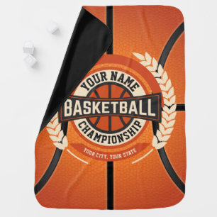 Personalized Basketball Team Player Custom Athlete Baby Blanket