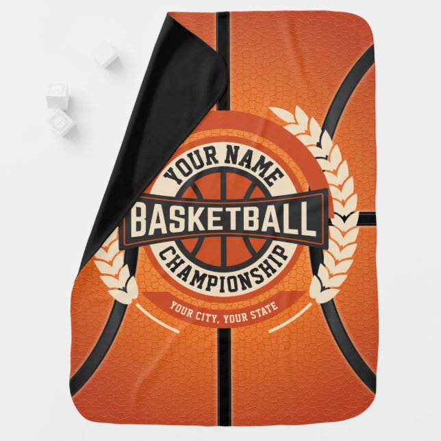 Personalized Basketball Team Player Custom Athlete Baby Blanket (In Situ)