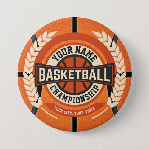 Personalized Basketball Team Player Custom Athlete Button