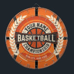 Personalized Basketball Team Player Custom Athlete Dart Board<br><div class="desc">Personalized Basketball Team Player Custom Championship Athlete Design -Customize with Your Name or Custom Text!</div>