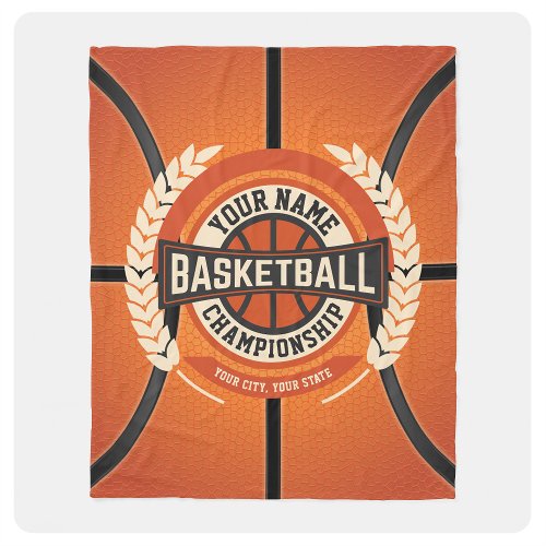 Personalized Basketball Team Player Custom Athlete Fleece Blanket