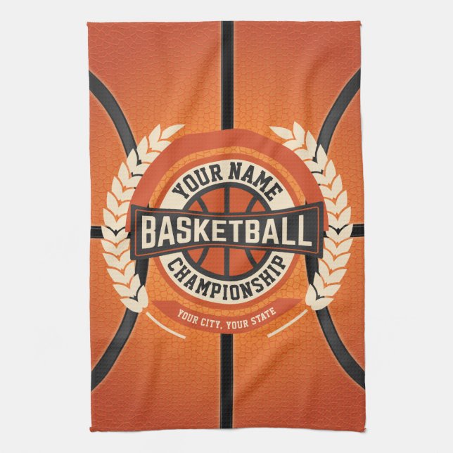 Personalized Basketball Team Player Custom Athlete Kitchen Towel (Vertical)