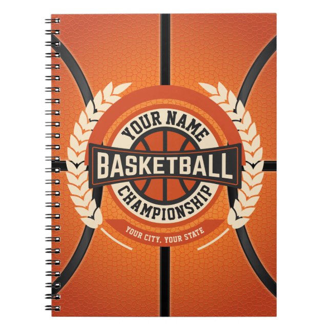 Personalized Basketball Team Player Custom Athlete Notebook (Front)