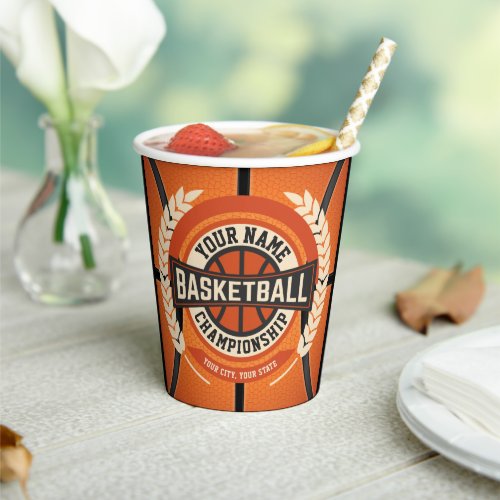 Personalized Basketball Team Player Custom Athlete Paper Cups
