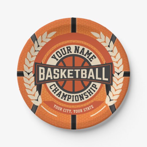Personalized Basketball Team Player Custom Athlete Paper Plates