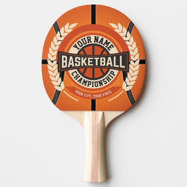 Personalized Basketball Team Player Custom Athlete Ping Pong Paddle (Front)