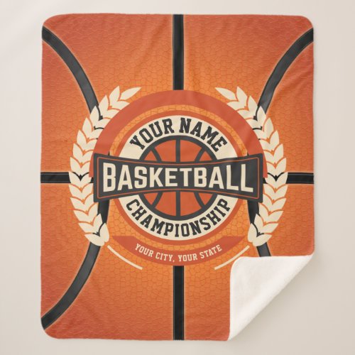 Personalized Basketball Team Player Custom Athlete Sherpa Blanket
