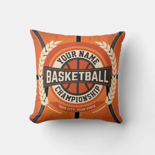 Personalized Basketball Team Player Custom Athlete Throw Pillow