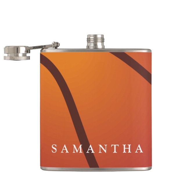 Personalized Basketball Themed Flask (Opened)