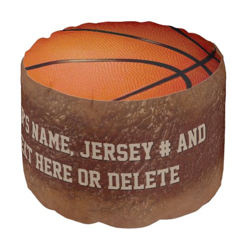 Personalized Basketball Themed Room Pouf Chair