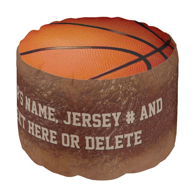 Personalized Basketball Themed Room, Pouf Chair (Angled Front)