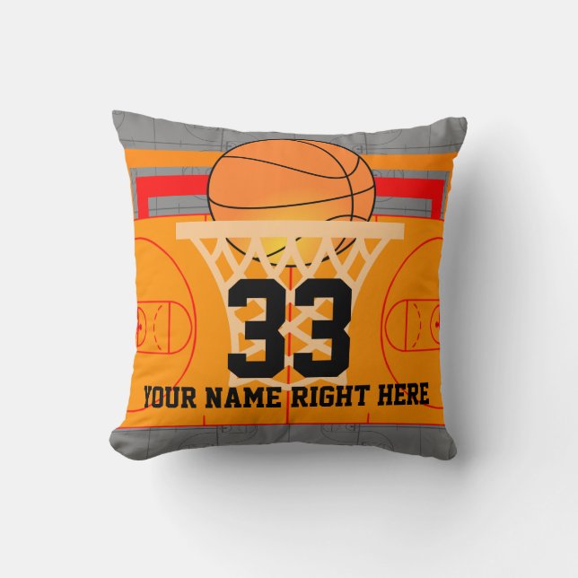 Personalized Basketball Throw Pillow (Front)