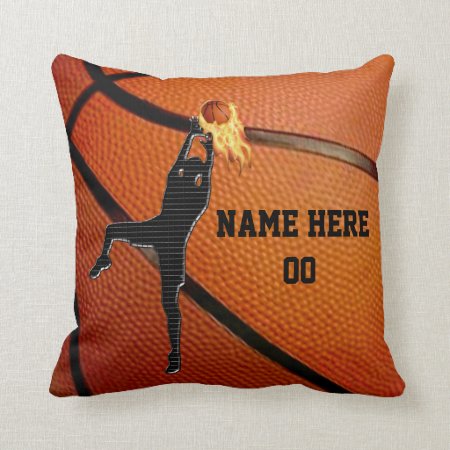 Personalized Basketball Throw Pillow Withyour Text