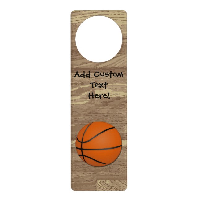 Personalized Basketball Wood Floor Door Hanger (Front)