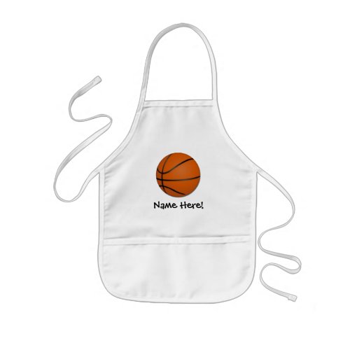 Personalized Basketball Wood Floor Kids Apron