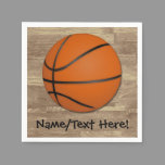 Personalized Basketball Wood Floor Paper Napkins