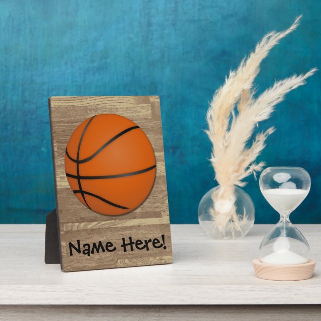 Personalized Basketball Wood Floor Plaque (Side)