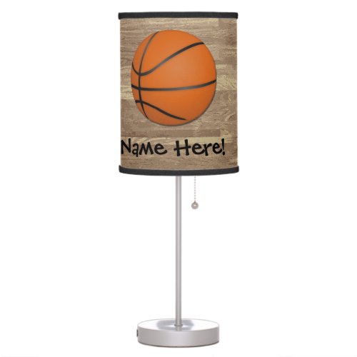 Personalized Basketball Wood Floor Table Lamp