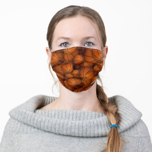 Personalized basketballs sports pattern adult cloth face mask (Worn)