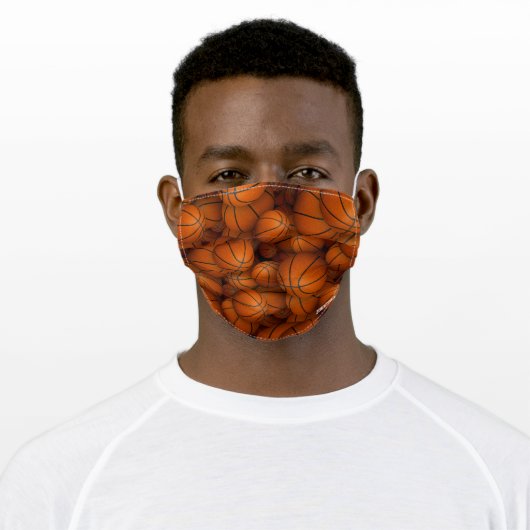 Personalized basketballs sports pattern adult cloth face mask (Worn)