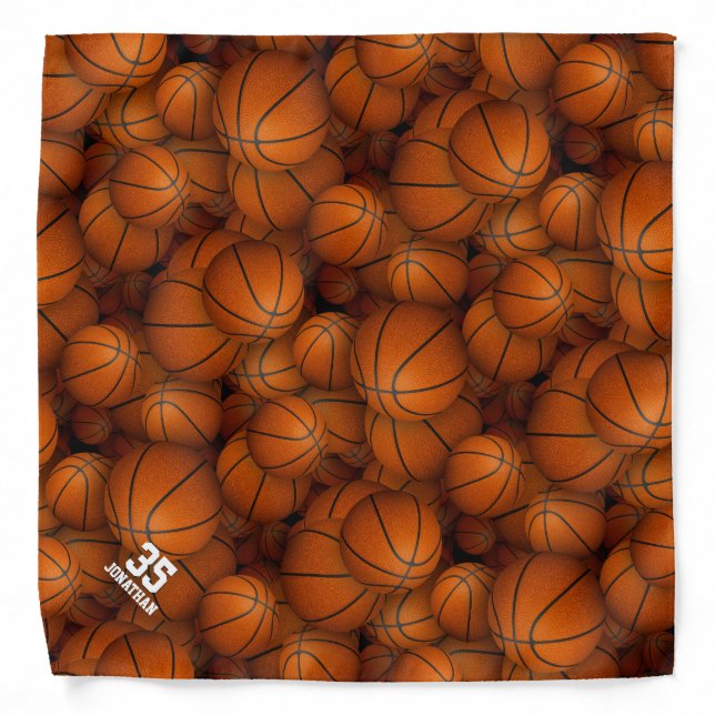 Personalized basketballs sports pattern bandana (Front)