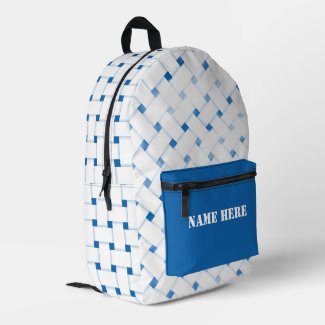 Personalized Basketweave Pattern on Vivid Sky Blue