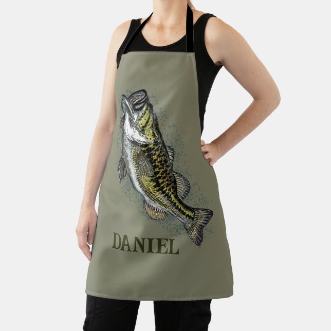 Personalized Bass Fish  Apron (Insitu)