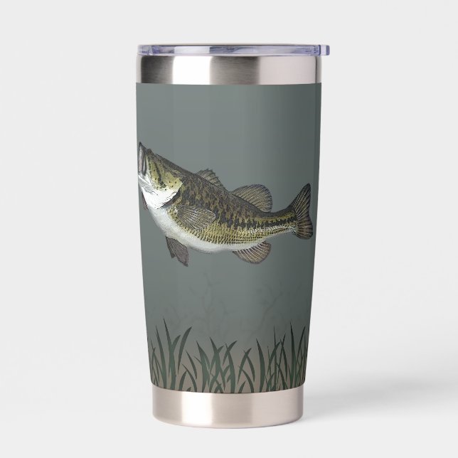 Personalized Bass Fish Underwater Insulated Tumbler (Left)