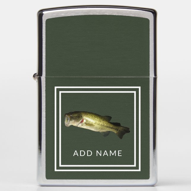 Personalized Bass Fish Zippo Lighter (Front)