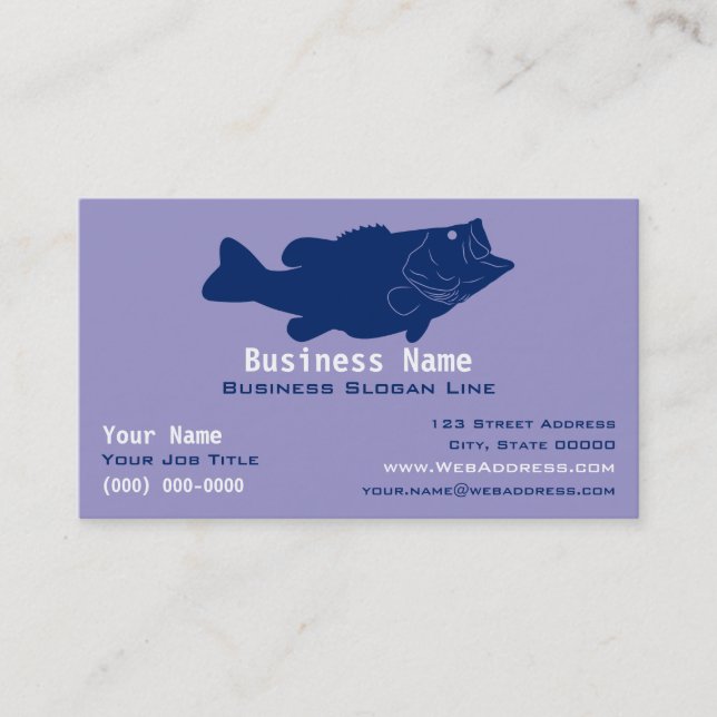 Personalized Bass Fishing Guide Business Card (Front)