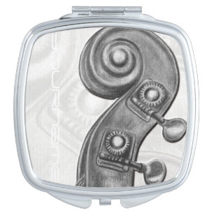 Personalized Bass Headstock Compact Mirror