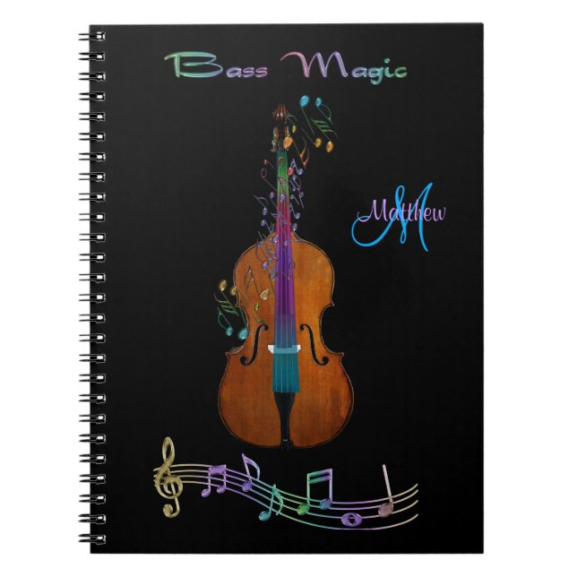 Personalized Bass Magic Music Notebook (Front)