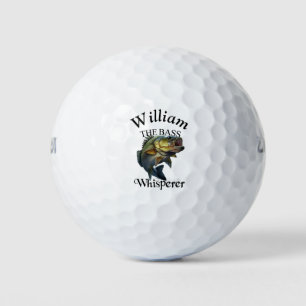 Personalized Bass Whisperer Fisherman Golf Balls