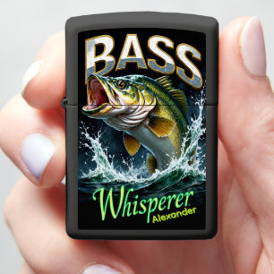 Personalized Bass Whisperer Fishing Angler Gift Zippo Lighter