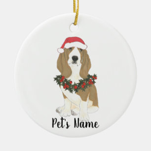 Personalized Basset Hound Ceramic Ornament