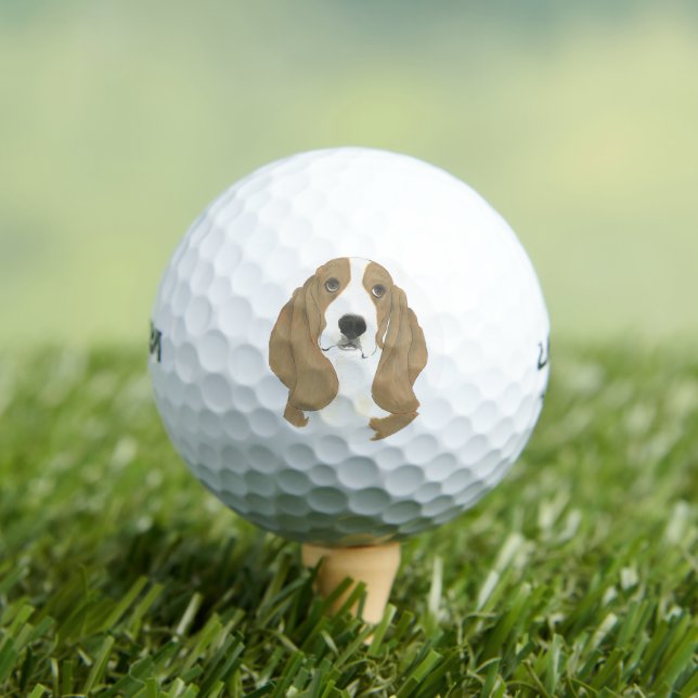 Personalized Basset Hound Golf Balls (Insitu Tee)