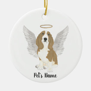 Personalized Basset Hound Sympathy Memorial Ceramic Ornament