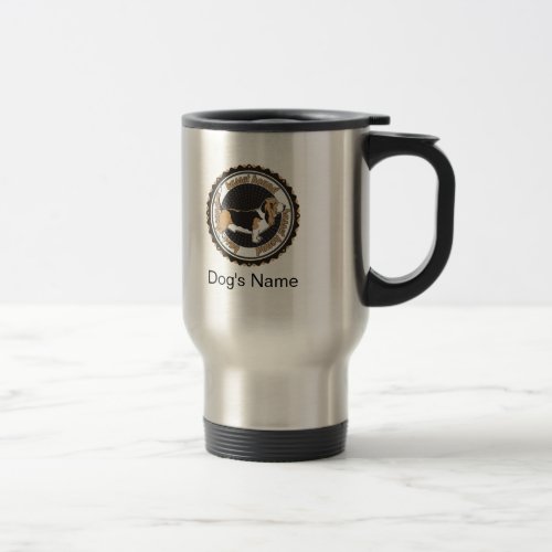 Personalized Basset Hound With Dog Names Travel Mug